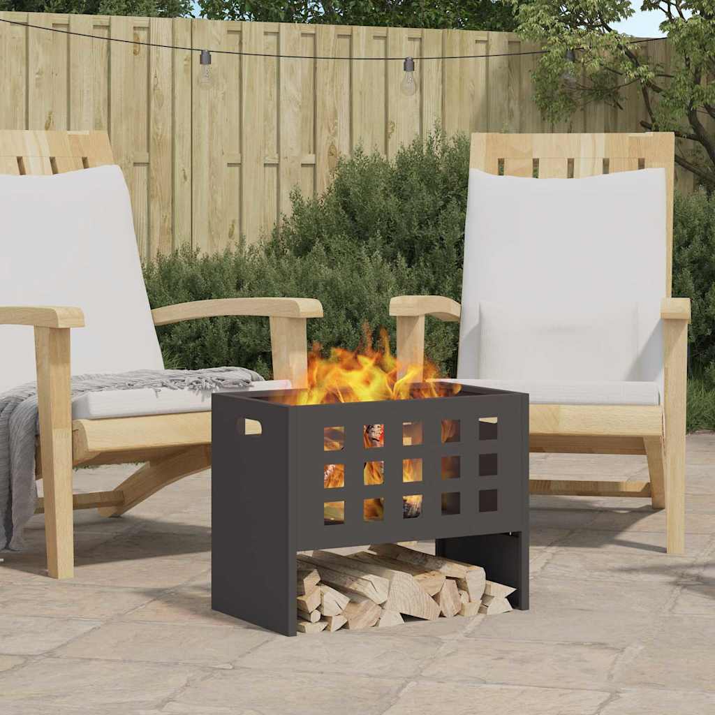 vidaXL Fire Bowl Black 50 x 30 x 40 cm Steel 1