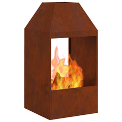 Fire Bowl Black 50 x 50 x 100 cm Weathering Steel Weathering steel/brown without side cut-out pattern