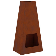 Fire Bowl Black 50 x 35 x 100 cm Weathering Steel Weathering steel/brown