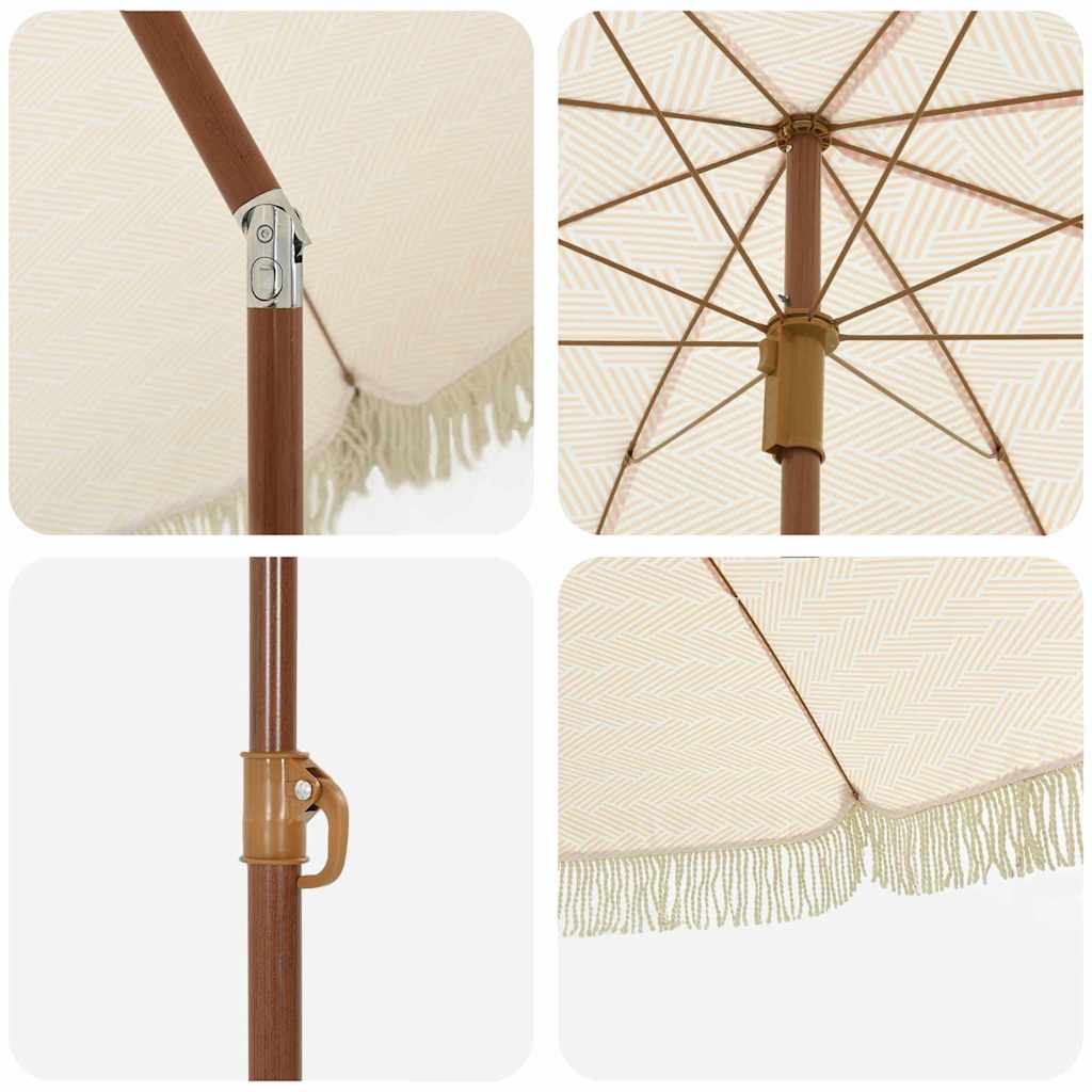 vidaXL Beach Parasol 160 x 160 x 196 cm Polyester and Steel Round 5