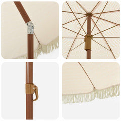 vidaXL Beach Parasol 205 x 205 x 210 cm Polyester and Steel Round 5