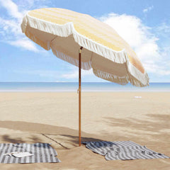vidaXL Beach Parasol 205 x 205 x 210 cm Polyester and Steel Round 3