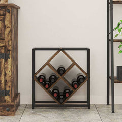 vidaXL Wine Rack 16 bottles Engineered Wood Smoked Oak 4
