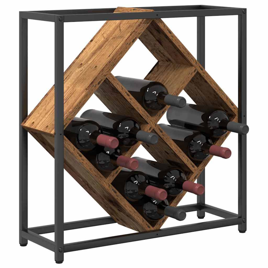 vidaXL Wine Rack 16 bottles Engineered Wood Old Wood 3
