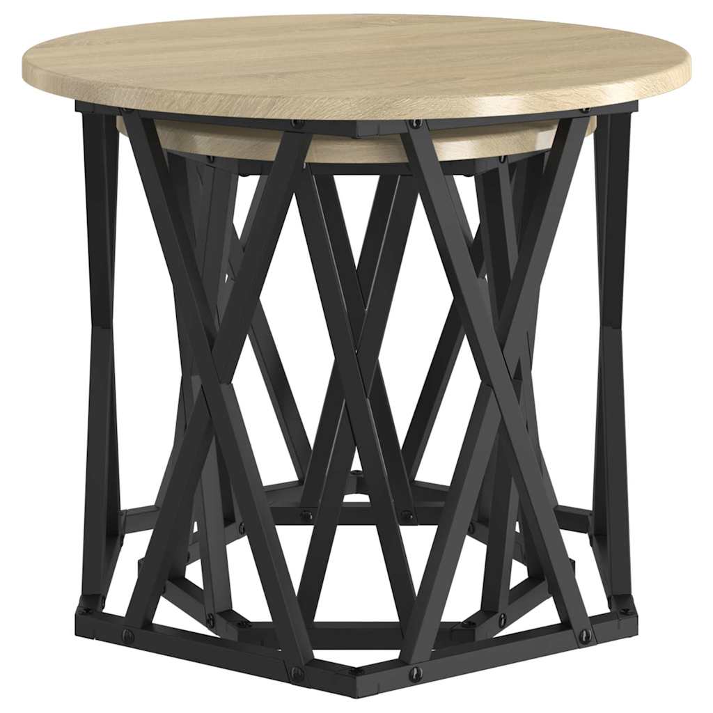 vidaXL Side Table 2 pcs Sonoma Oak 50 x 50 x 40 cm 5