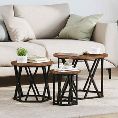 Nesting Side Table 3 pcs 53 x 53 x 40 cm Smoked oak