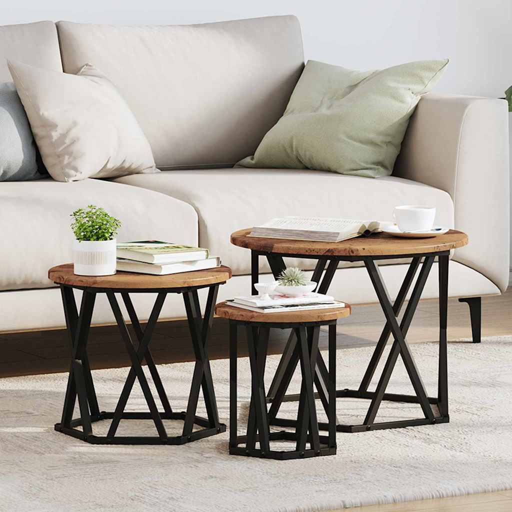 Nesting Side Table 3 pcs 53 x 53 x 40 cm Old wood