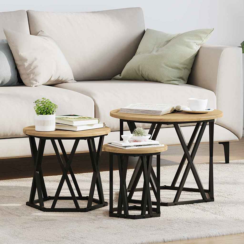 Nesting Side Table 3 pcs 53 x 53 x 40 cm Artisan oak