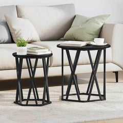 Coffee Table 2 pcs 50 x 50 x 50 cm Black oak
