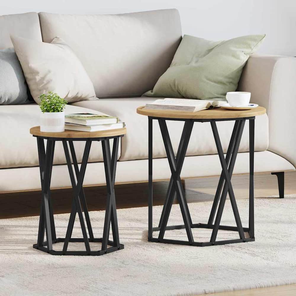 Coffee Table 2 pcs 50 x 50 x 50 cm Artisan oak