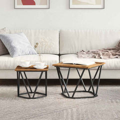 vidaXL Side Table Set 2 pcs Reclaimed Wood 50 x 50 x 40 cm 4