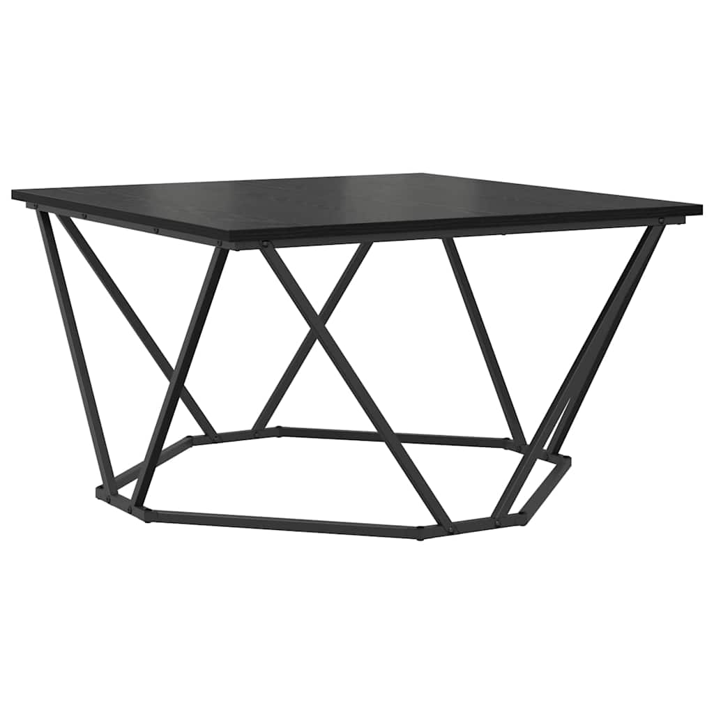 vidaXL Coffee Table Black Oak 80 x 80 x 45 cm 2