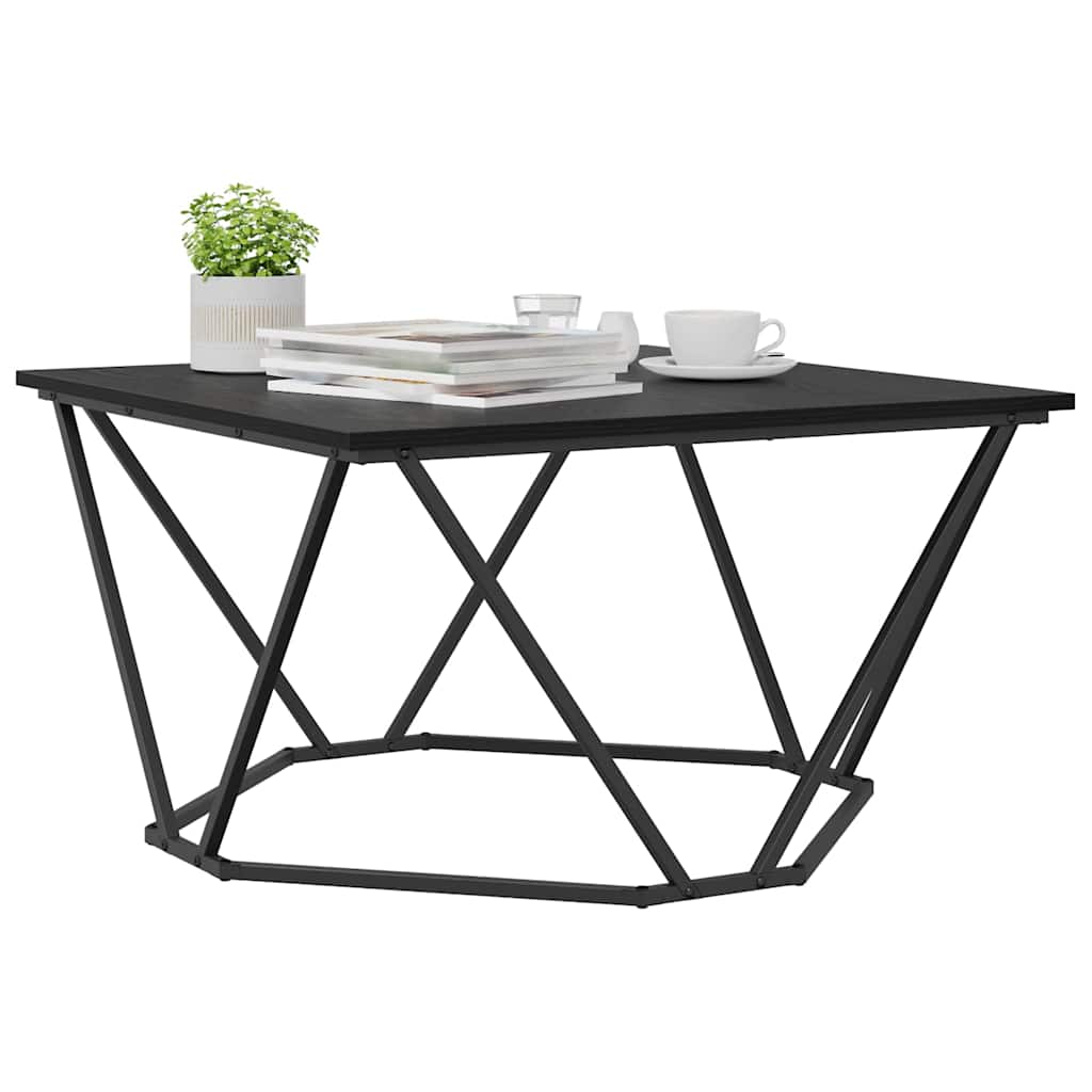 vidaXL Coffee Table Black Oak 80 x 80 x 45 cm 3