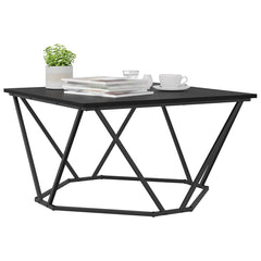 vidaXL Coffee Table Black Oak 80 x 80 x 45 cm 3
