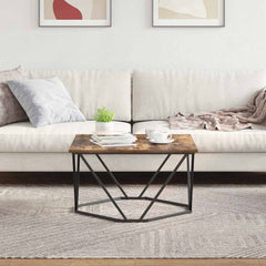 vidaXL Coffee Table Smoked Oak 80 x 80 x 45 cm 4
