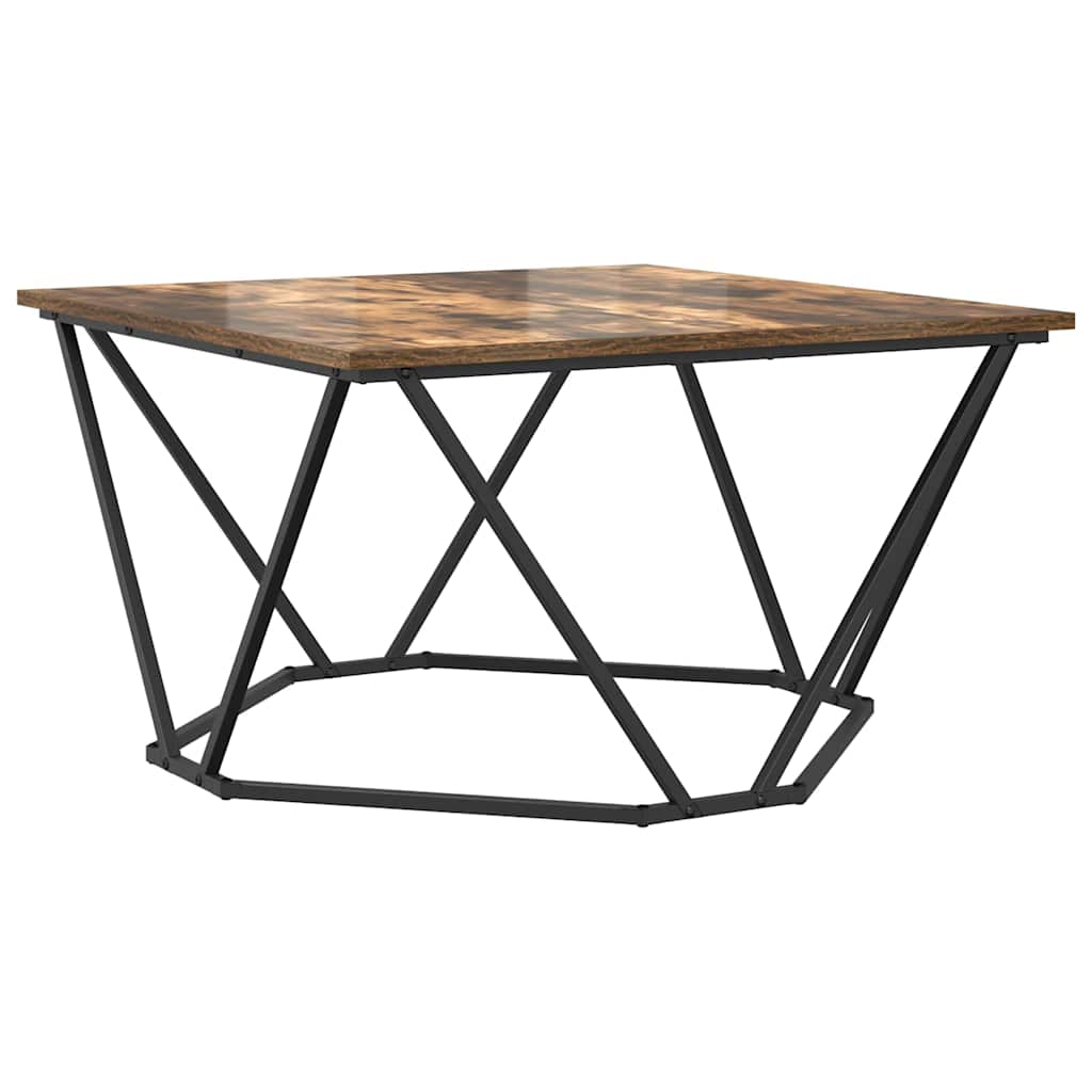 vidaXL Coffee Table Smoked Oak 80 x 80 x 45 cm 2