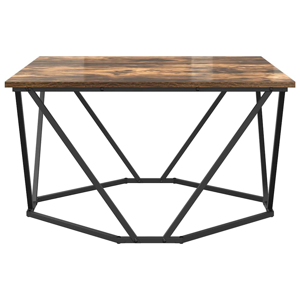 vidaXL Coffee Table Smoked Oak 80 x 80 x 45 cm 6
