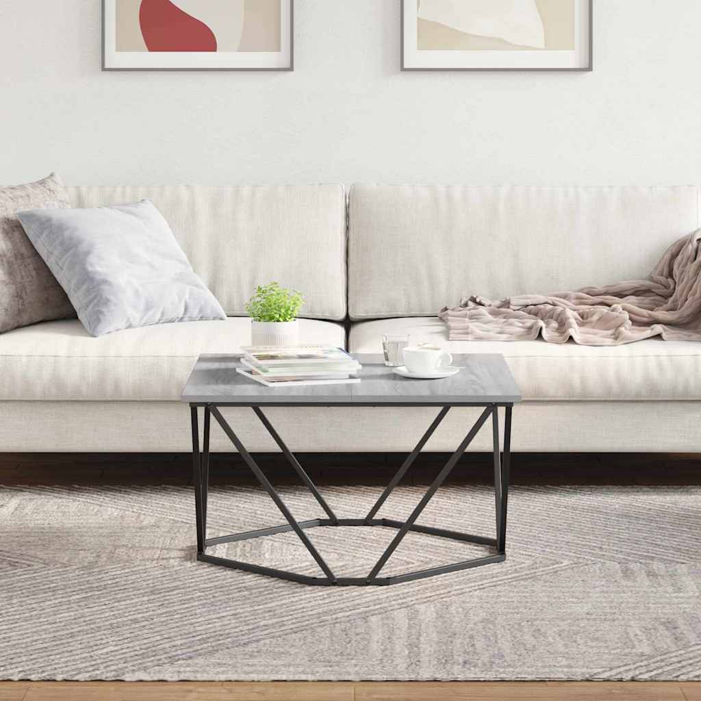 vidaXL Coffee Table Grey Sonoma 80 x 80 x 45 cm 4