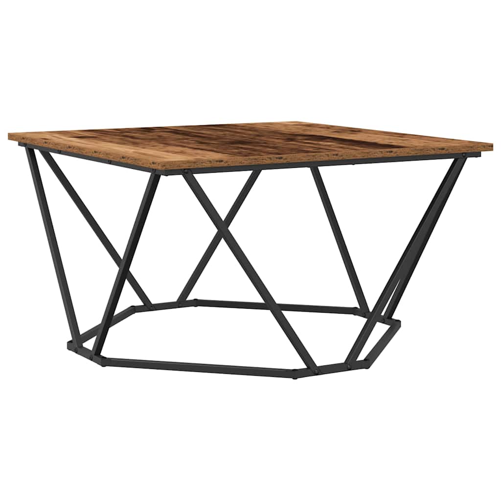 vidaXL Coffee Table Old Wood 80 x 80 x 45 cm Engineered Wood and Steel 2