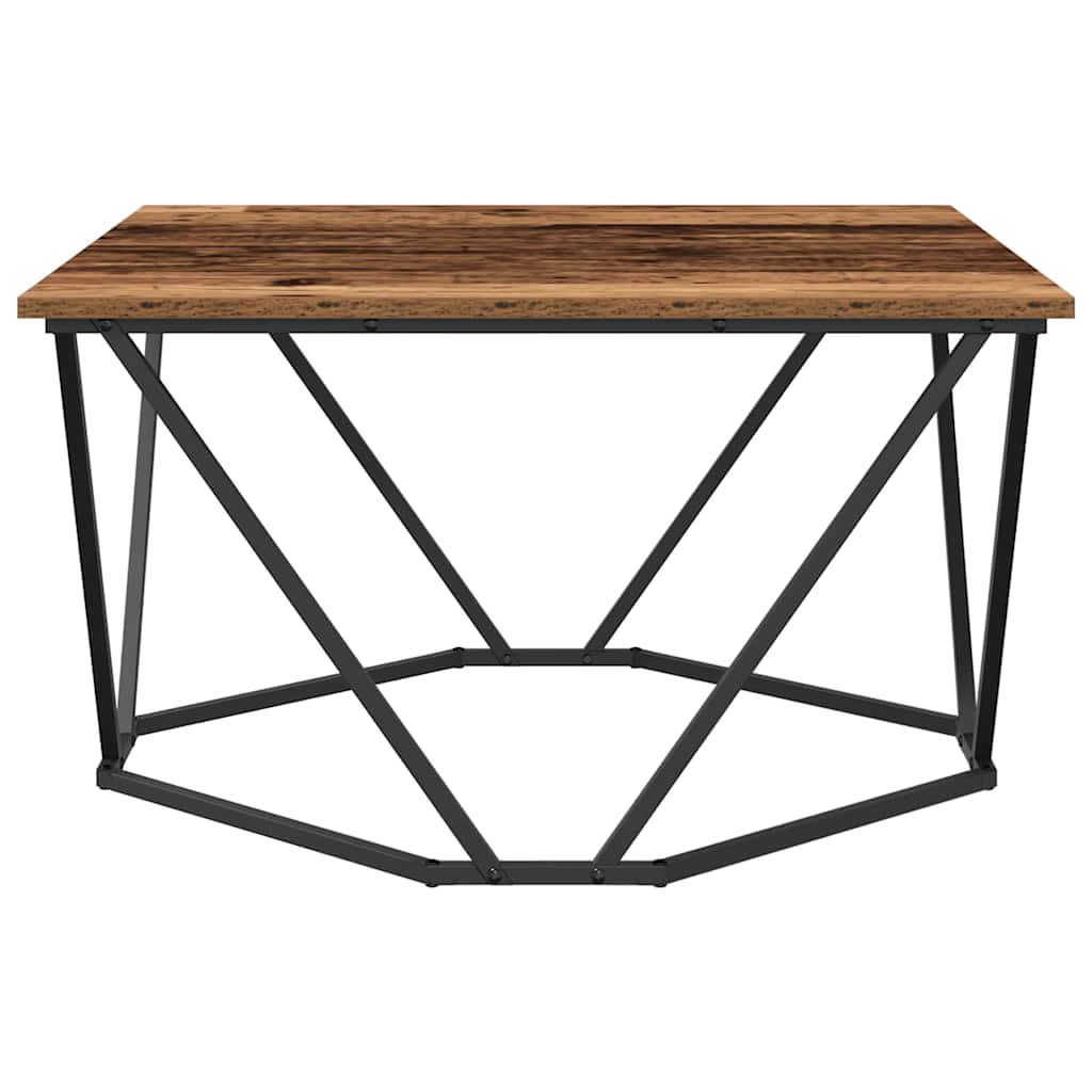 vidaXL Coffee Table Old Wood 80 x 80 x 45 cm Engineered Wood and Steel 6