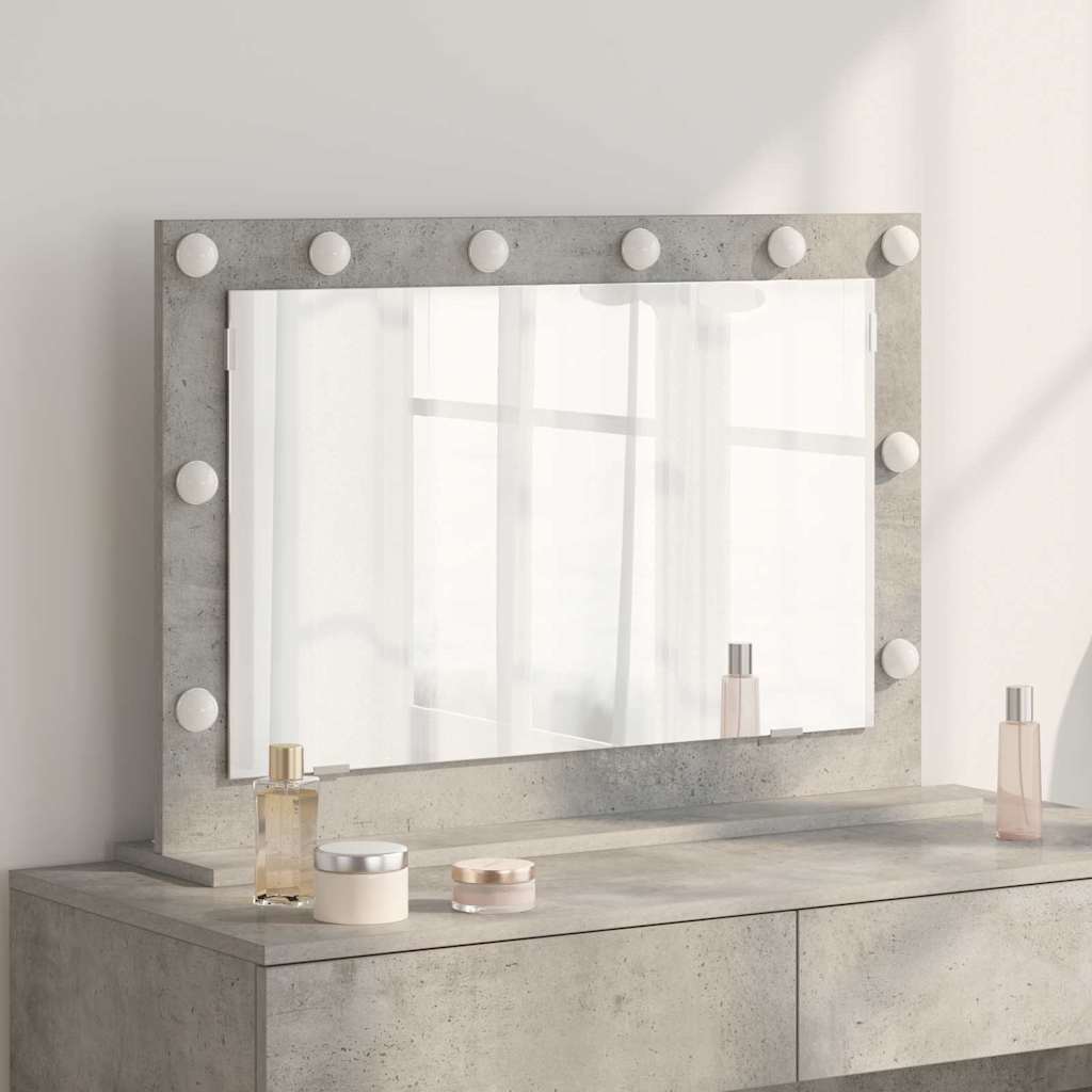 vidaXL Vanity Mirror Concrete Grey 80 x 55 x 18 cm Rectangular 1