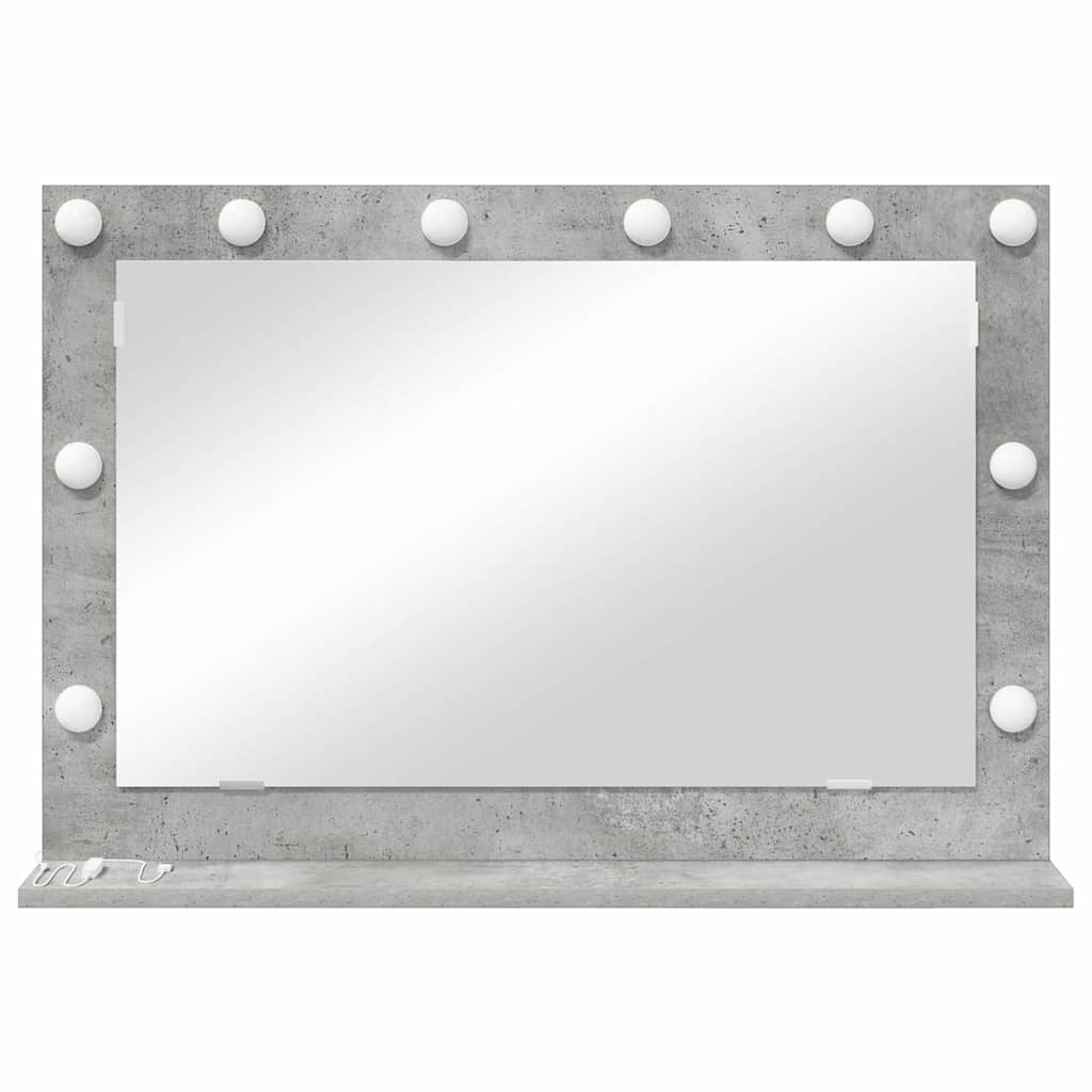 vidaXL Vanity Mirror Concrete Grey 80 x 55 x 18 cm Rectangular 4