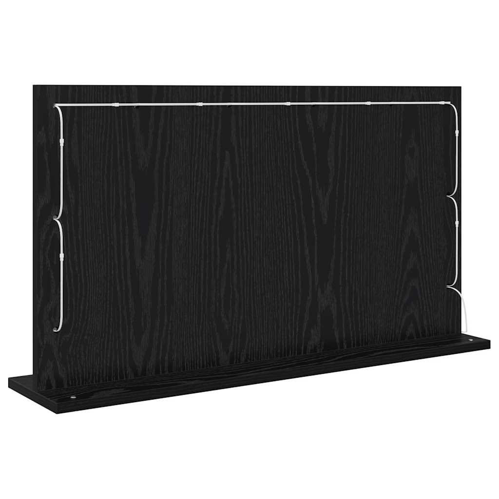 vidaXL Vanity Mirror Black Oak 80 x 45 x 18 cm Rectangular 6