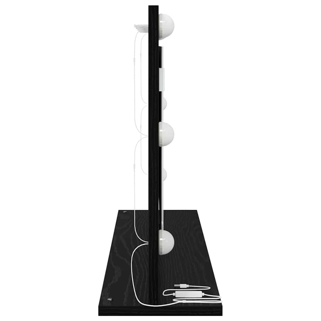 vidaXL Vanity Mirror Black Oak 80 x 45 x 18 cm Rectangular 5