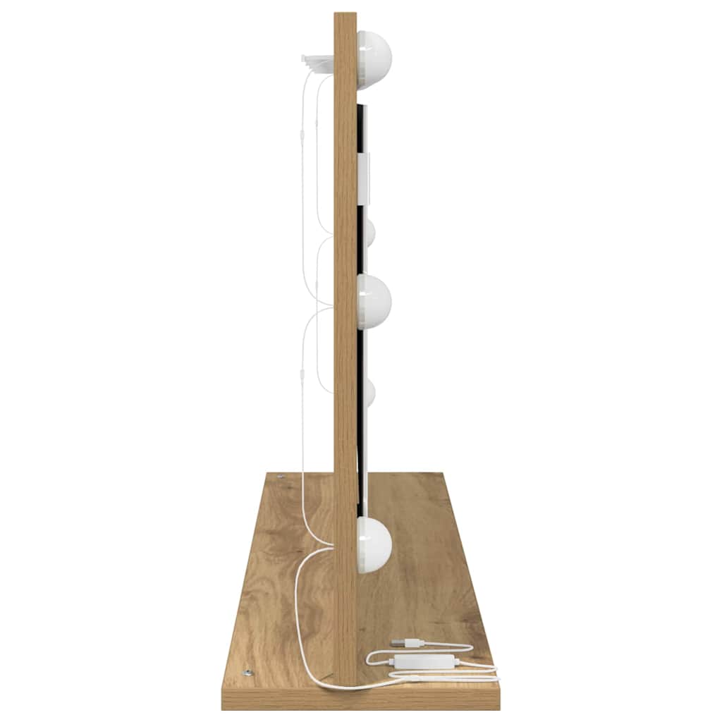 vidaXL Vanity Mirror Artisan Oak 80 x 45 x 18 cm Rectangular 5