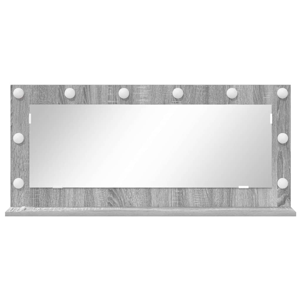 vidaXL Vanity Mirror Grey Sonoma 100 x 45 x 18 cm Rectangular 4