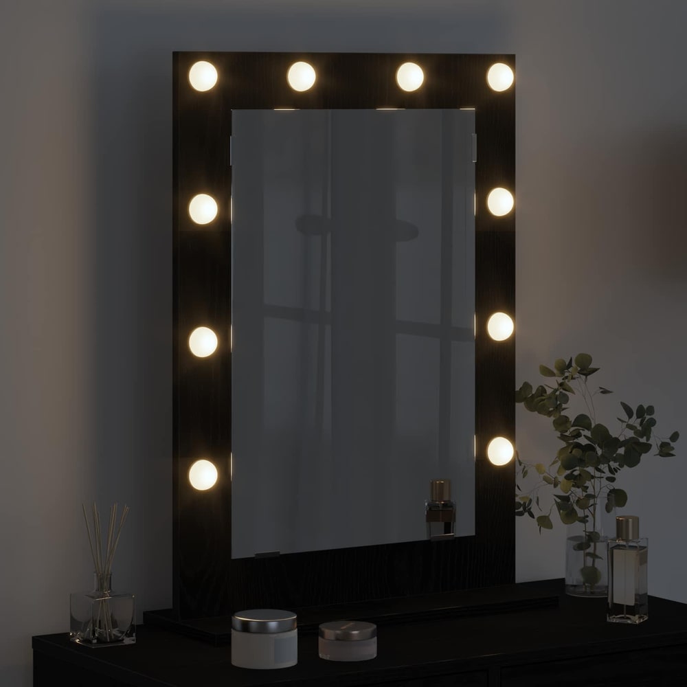 Vanity Mirror 70 x 50 x 18 cm Rectangular Black oak