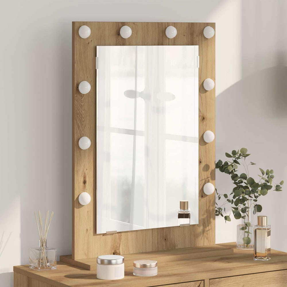 Vanity Mirror 70 x 50 x 18 cm Rectangular Artisan oak