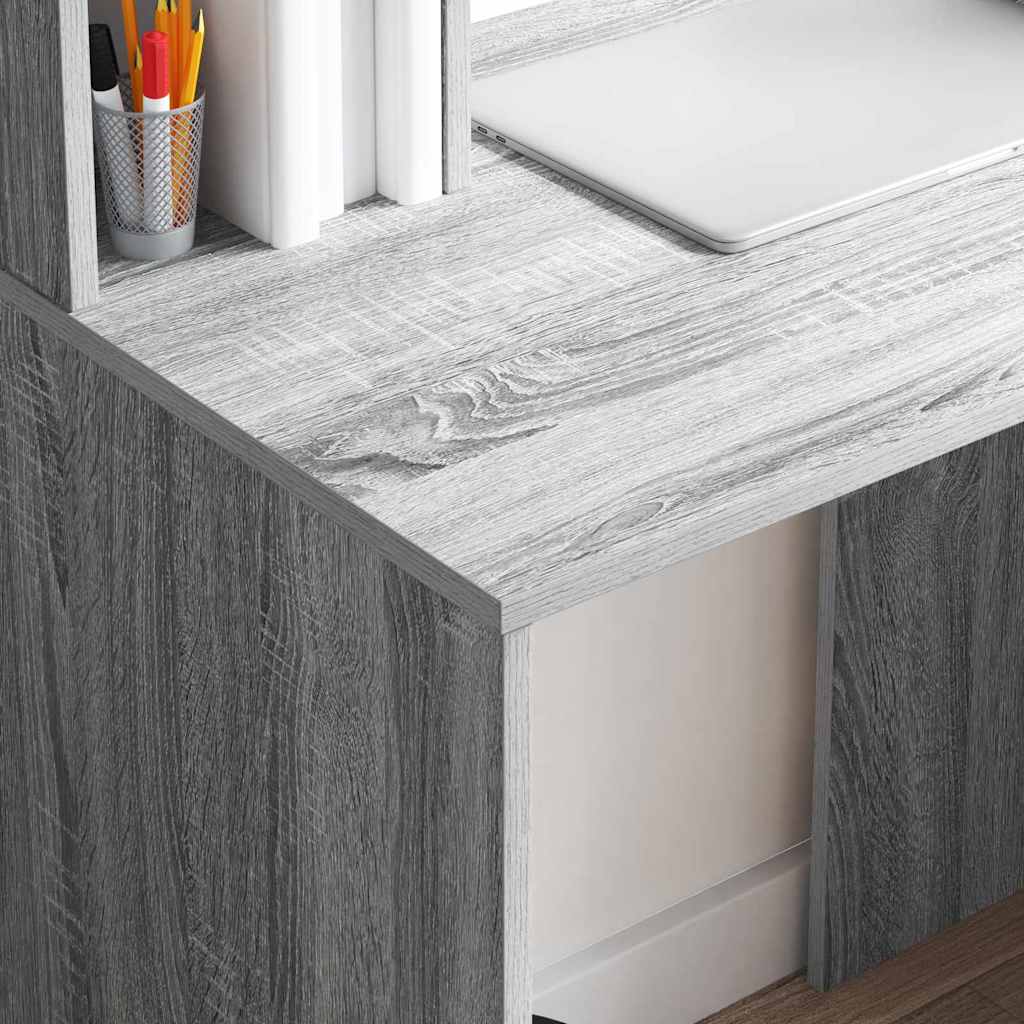 vidaXL Desk Grey Sonoma 91 x 50 x 149 cm Engineered Wood 4