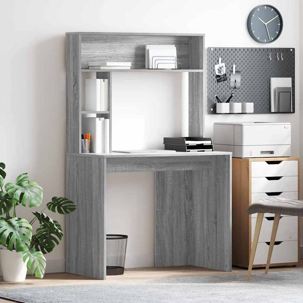 vidaXL Desk Grey Sonoma 91 x 50 x 149 cm Engineered Wood 1