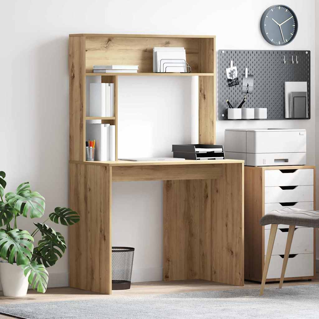 vidaXL Desk Artisan Oak 91 x 50 x 149 cm Engineered Wood 1