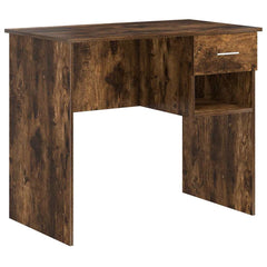 vidaXL Desk Smoked Oak 90 x 49 x 75 cm Engineered Wood 2