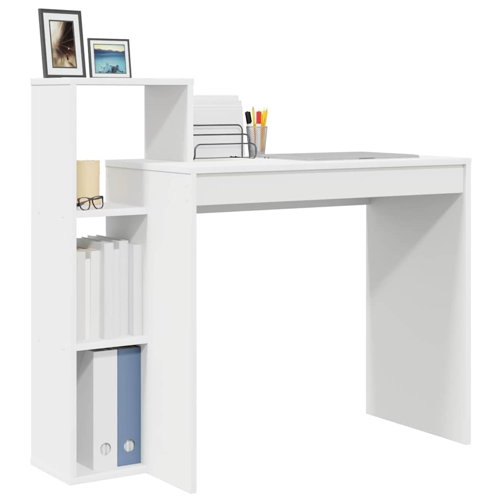 vidaXL Desk White Engineered Wood 100 x 40 x 90 cm 3