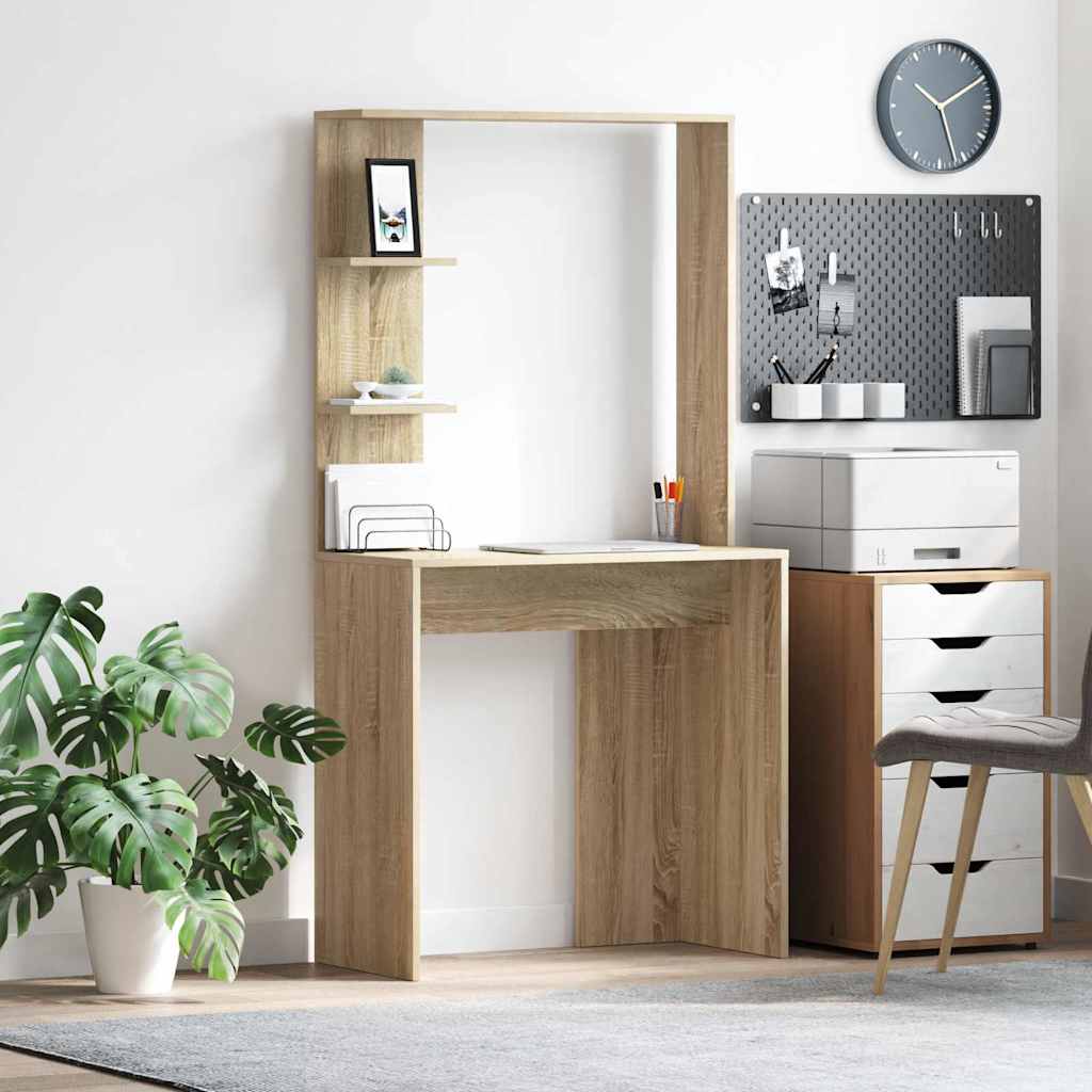 Desk Engineered Wood 78.5 x 37 x 154.5 cm Sonoma oak