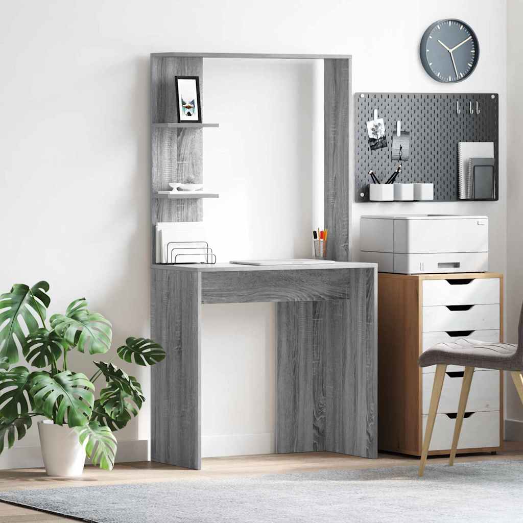 Desk Engineered Wood 78.5 x 37 x 154.5 cm Grey sonoma