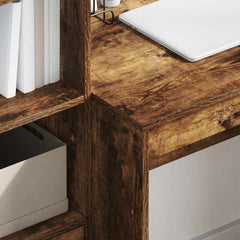vidaXL Desk Smoked Oak 100 x 50 x 76 cm 4