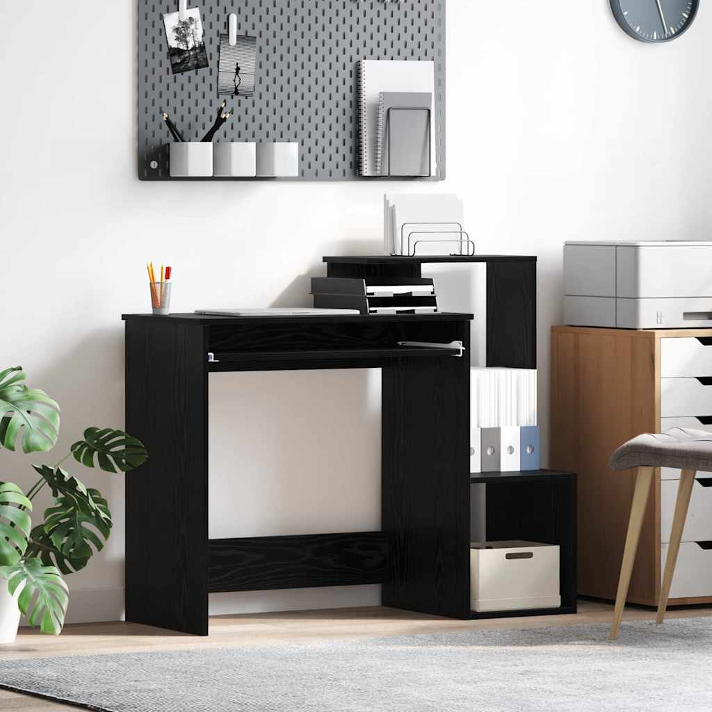 vidaXL Desk Black Oak 106 x 41 x 88.5 cm Engineered Wood 1