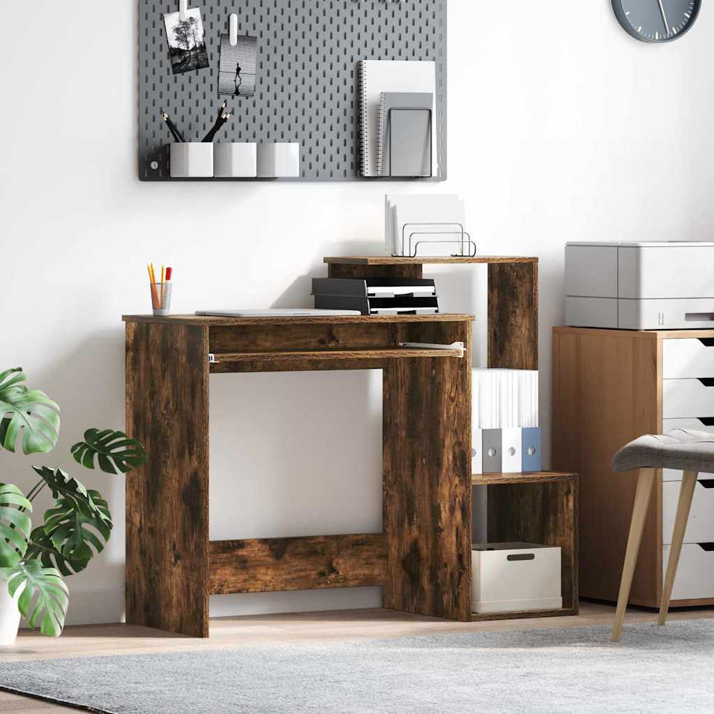 vidaXL Desk Smoked Oak 106 x 41 x 88.5 cm Engineered Wood 1