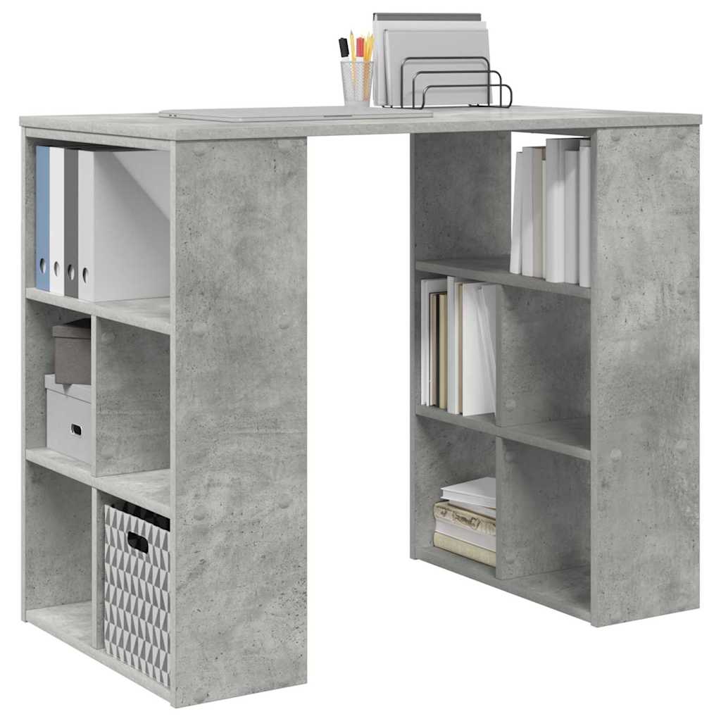 vidaXL Desk Concrete Grey Engineered Wood 90 x 50 x 75 cm 3