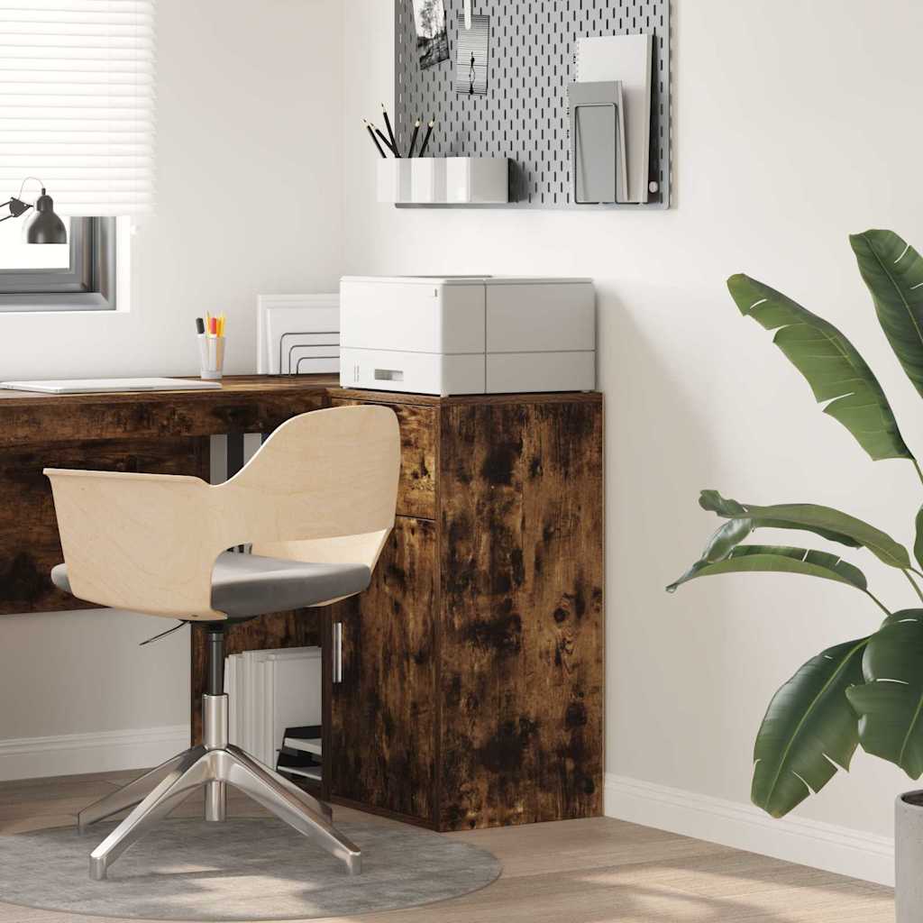 vidaXL Sideboard with Drawer Smoked Oak 38 x 34 x 75 cm 1