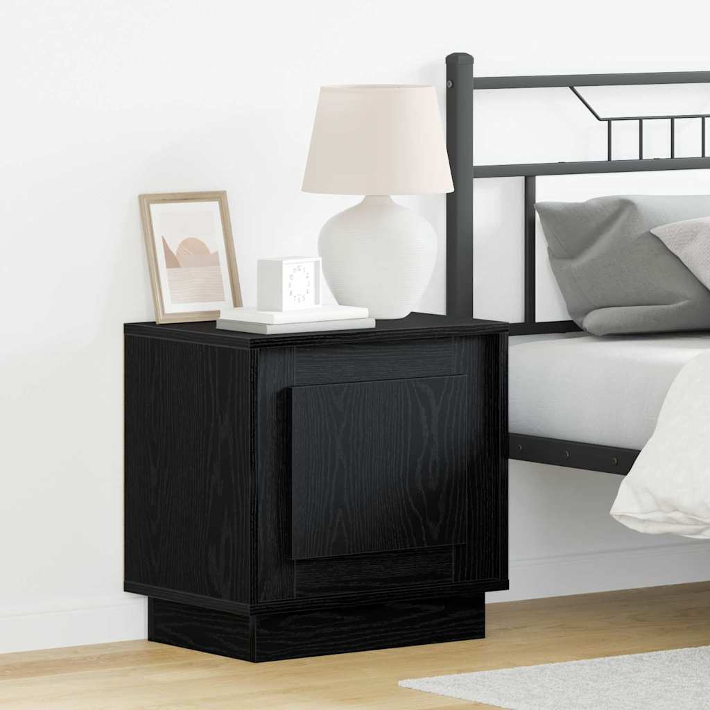 vidaXL Bedside Cabinet 2 pcs Black 44 x 34.5 x 45 cm Engineered Wood 1