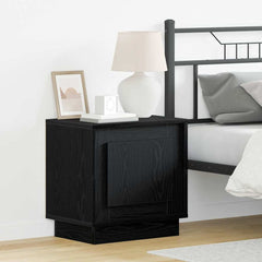 Bedside Cabinet Engineered Wood in Black Oak