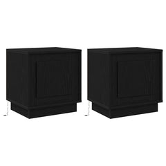 vidaXL Bedside Cabinet 2 pcs Black 44 x 34.5 x 45 cm Engineered Wood 2