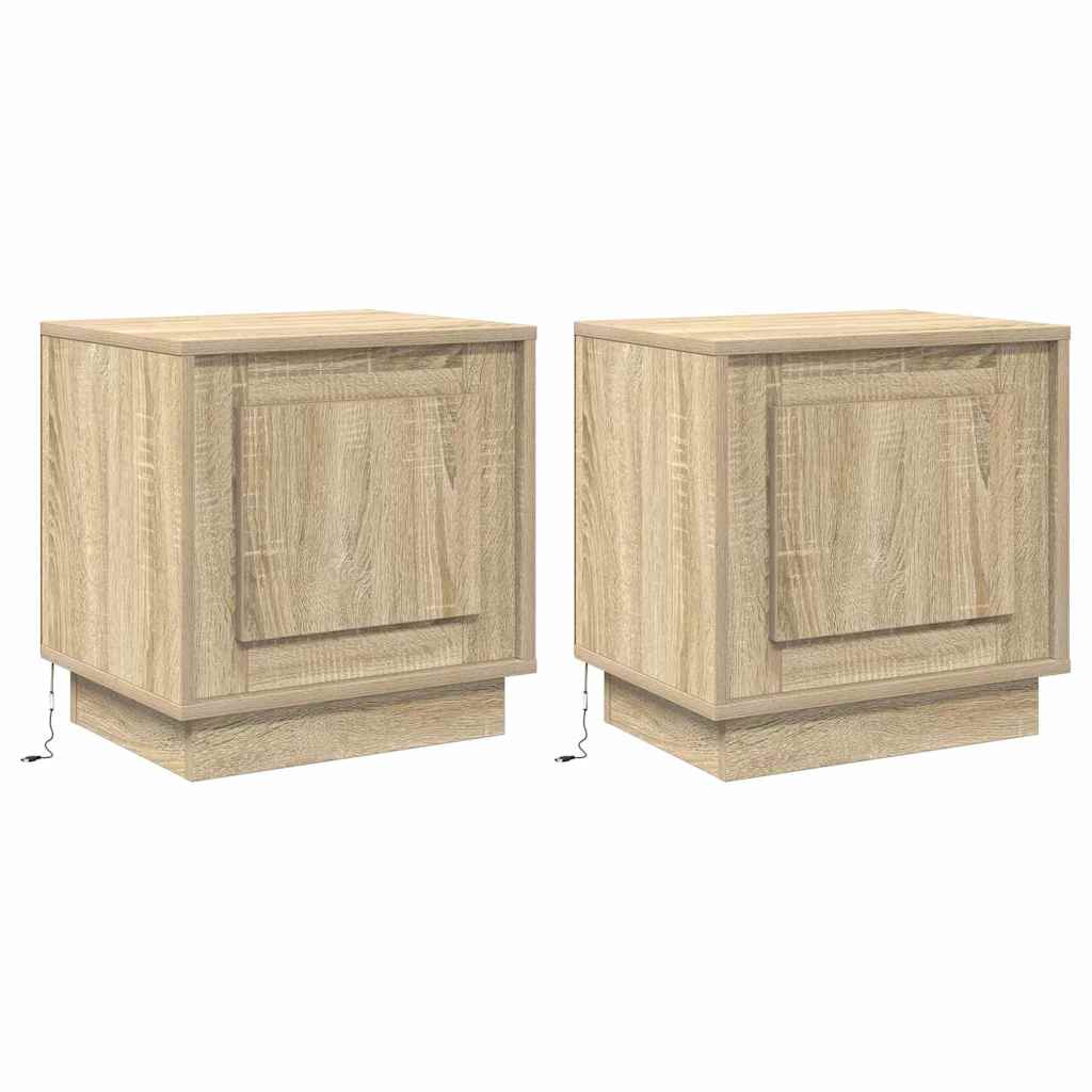 vidaXL Bedside Cabinet 2 pcs Sonoma Oak 44 x 34.5 x 45 cm 2