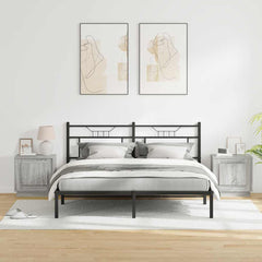 vidaXL Bedside Cabinet 2 pcs Grey 44 x 34.5 x 45 cm Engineered Wood 4