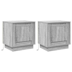 vidaXL Bedside Cabinet 2 pcs Grey 44 x 34.5 x 45 cm Engineered Wood 2